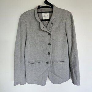 Madewell Women’s Cadet Blazer Grey Wool Blend Size 6